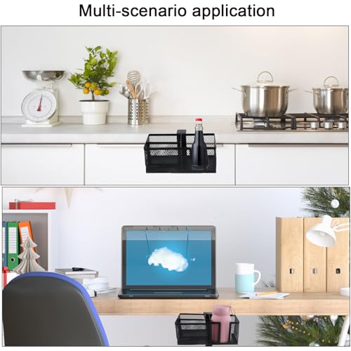 4-in-1 bekerhouder, roterende hoofdtelefoonhouder met 2 gat voor draad, Penhouder voor Office, Verwijderbaar, Fleshouder 10 cm diameter, 20,5 x 10,5 cm, voor Drinkflessen, Home Pen 5