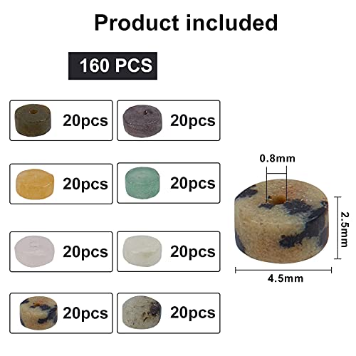 Heishi Stone Kralen 160 Pieces 8 Kinds Plat rond Loose Stone kralen voor armbanden oorbellen ketting sieraden maken