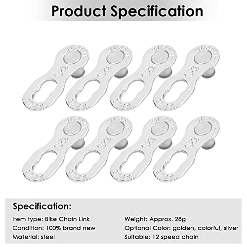 fietskettingkoppeling, 4 Paren Fiets 12-Way ketting slot stalen fiets ketting Links (Zilver) Fietsen en onderdelen 4