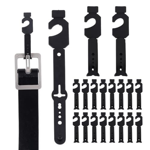 200st Zwarte Plastic Belt Hangers, Verstelbare Ties Organisator voor ophangkast accessoires, haken voor riemen, Tank Tops, Ties, Sjaals, Hoeden, kast Organisator, Display