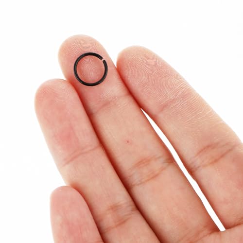 970 Stück Schlüsselring Schwarz, Schlüsselringe Klein Spaltring Schlüsselring Zum Aufhängen Kleiner Gegenstände an Zarten Halsketten Armbändern Ohrringen Schmuckherstellung (4/5/6/7/8/10 mm) 3