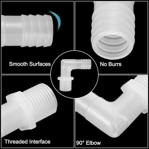 5/8" G x 5/8" slang Barb passen L Elbow Fittings, 5st Plastic Barbed Wire Pipe Connector Joint Splicer Mender Adapter Unie voor gas brandstof vloeibare lucht 3