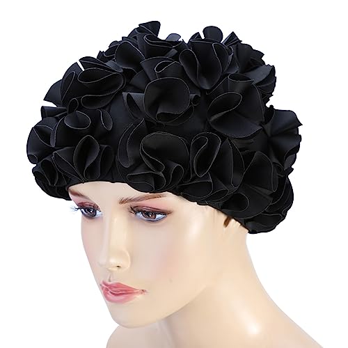 Zwemmuts Floral Zwemkop Elastische Zwemmuts Waterdichte Zwemmuts voor dames Lang Haar Zomer Pool Droog haar