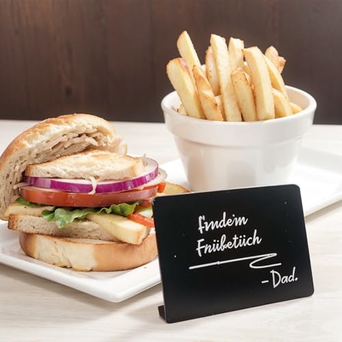 Mini Chalkboards Set van 20 10 x 7,5 cm L Gevormde Chalkboards voor het Schrijven op Prijs Tag Stand with 5 Erasable Pens Buffet Plates Set voor Bruiloft, Party, Cafe, Gastronomie 4