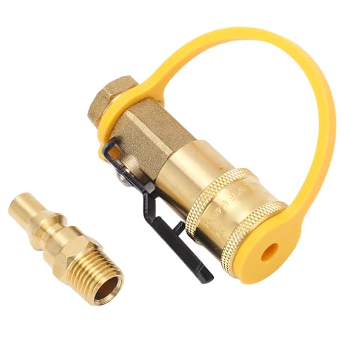 Gas Hot koppeling veilige aansluiting 1/4 messing metaal hittebestendig nauwkeurige draad gas shut-off klep voor draagbare grill 4