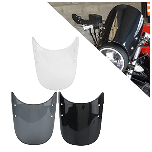 Voorruit van de motor, Motorfiets Windschild Universal Anti-Crack Scratch Resistant Fit voor Triumph Bonneville 5-7in Ronde koplampen(Transparant) 4