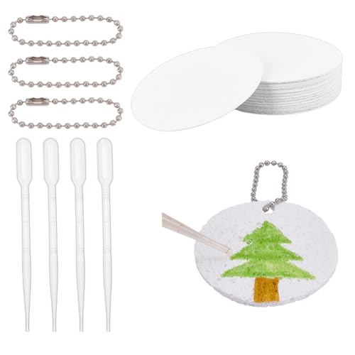 26 sets doe-het-zelf tekstuur kunst tekenpapier, 3D Magic Foam Painting Kit metijzeren bal tag tickets en plastic druppelaars voor het schilderen van kunst ambachtelijke voordelen, plat