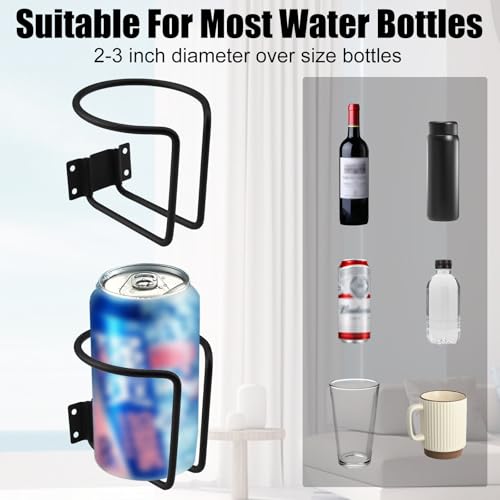 Roestvrij stalen bekerhouder voor botenringen, Roestvrij stalen ring bekerhouder, 2 stuks bekerhouder voor auto, marine, jacht, vrachtwagen, RV, auto, aanhangwagen (zwart) 5