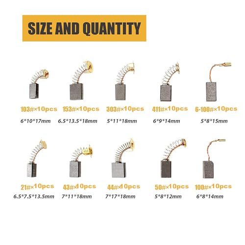 100st 10 maten elektrisch gereedschap koolstof borstels vervanging