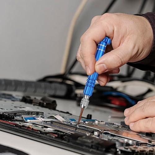 Minischroevendraaier Set blauwe kleine Mini Schroevendraaier met 5 schroevendraaiers, draagbare schroevendraaier glazen voor reparatie glazen laptops sieraden 4