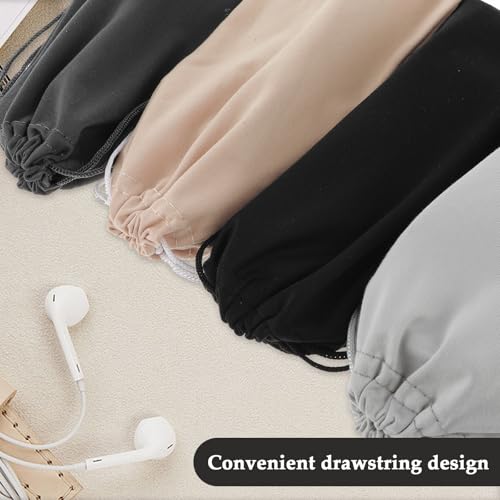 4PCS Zachte bril geval Microfiber zonnebril zak glazen zak zak zak, draagbare zonnebril geval zachte koord Oogbrillen Mouw opslag zak voor telefoon, bril geval 4