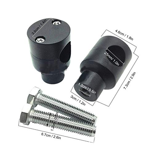 25mm/1.0in handgreepklem, Universele Circular Motorfiets handvat Riser Bracket Mount Clamp (zwart 25mm) 5