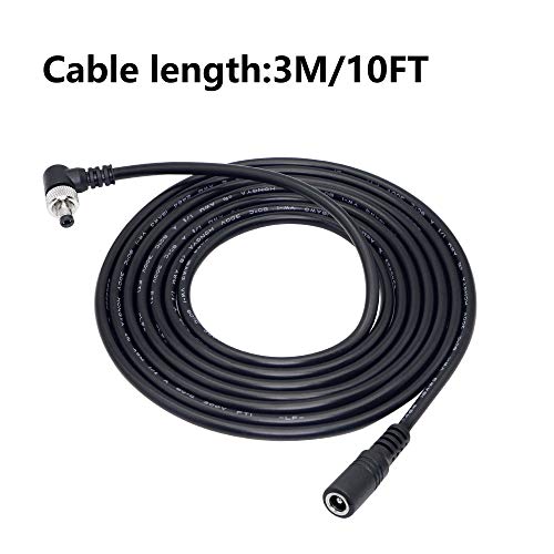 3M DC 90 graden 5.5mm x 2.1mm L-Gevormde rechterhoekplug naar Busverbinding Kabel 18AWG met Fuse Nut voor 5V/12V Power Adapter 4