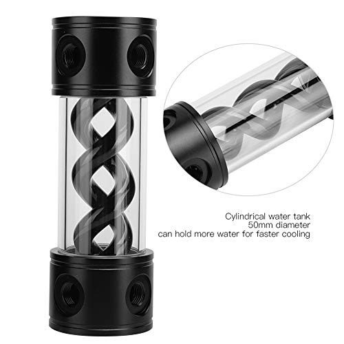 YSX-TBDB170 6 Gaten Computer Waterkoeling Tank, G1/4 Thread Cilinder PC Cooler Water Tank - Zwart 4
