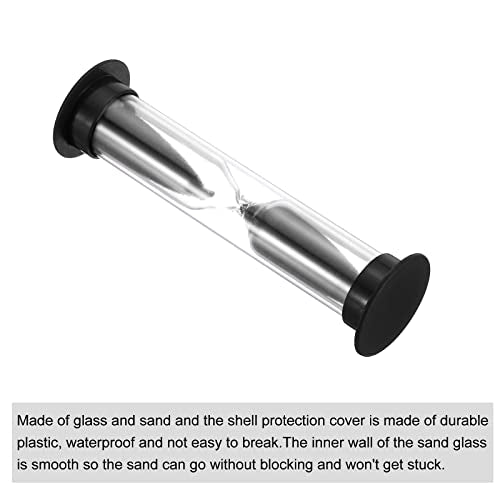 1 Minute Zandtimer, 6 stuks Klein Uurglas met Plastic deksel, Rovescia Zandglas voor Games, Keuken, Party Gifts, DIY Decoratie, Zwart 3