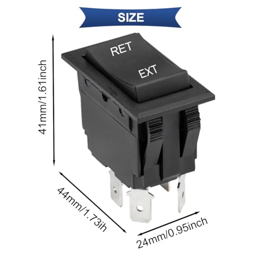 2 stuks Instantane Polariteit achteruitschakelaar, 12V 20A, DPDT, 4 Pin, 3 Posities, ON-OFF-ON RV, Schakelschakelaar, KCD2 Motorschakelaar met Crimp Wire Panel 5