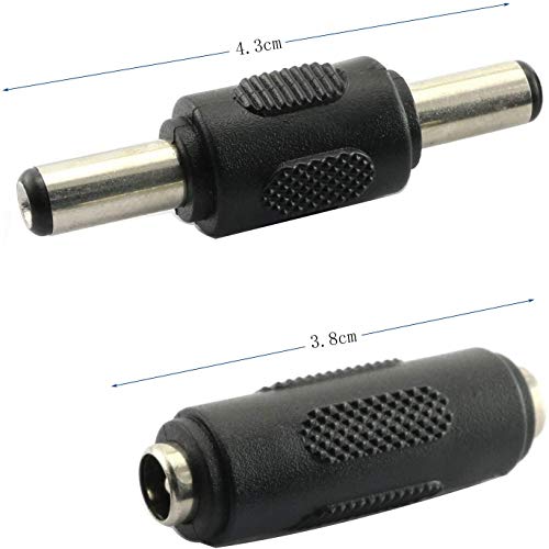 12 stuks 2.1 x 5.5mm DC-plug, vrouw/vrouw en mannelijke/mannelijke krachtplug