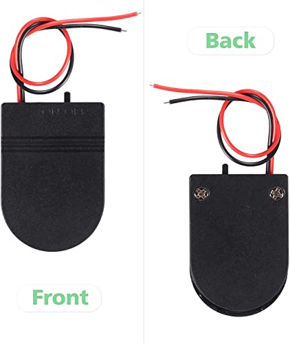 20 st. 1 x 3V Button Cell Batterijhouder, CR2032 Batterijhouder, Button Cell Batterijadapter Clip Socket Aan/uitschakelaar voor LED (zwart) + Crocodile Clips 3