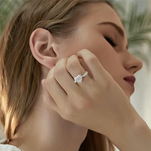 Jewelry Memorial Crematie Urn Ring, Gepersonaliseerde Roestvrij stalen hart Ring met As voor Begrafenis Keepsake Gift Memorial sieraden 3