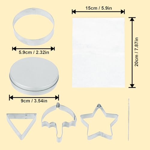 6 st. Roestvrij staal Cookie vormen Set, Koreaans Suiker Snoep maken Kitcirkel Umbrella ster driehoek vormen met non-stick papier bakken hulpmiddelen voor Party Home DIY desserts cakes Treats