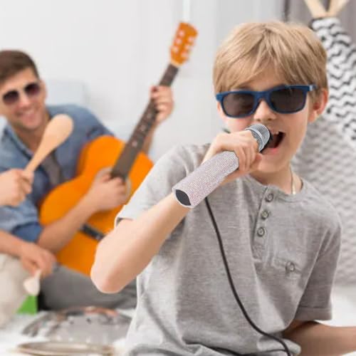 Shiny Microfoon Decoratieve Case, Glitter Crystal Microfoon Case, Glitter Draadloze Microfoon Case, Sparkling Bling Rhinestones Microfoon handvat beschermhoes voor (Multicolor) 5