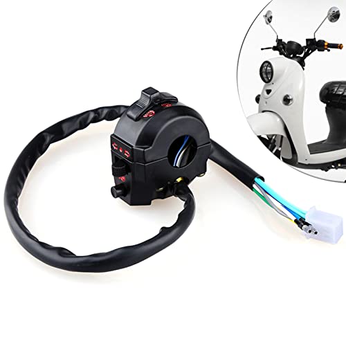 Linkerschakelaar Motorfiets linker schakelaar 7/8 Inch handgreep controle Hoorn indicator licht hoog/laag bundel zwart 3