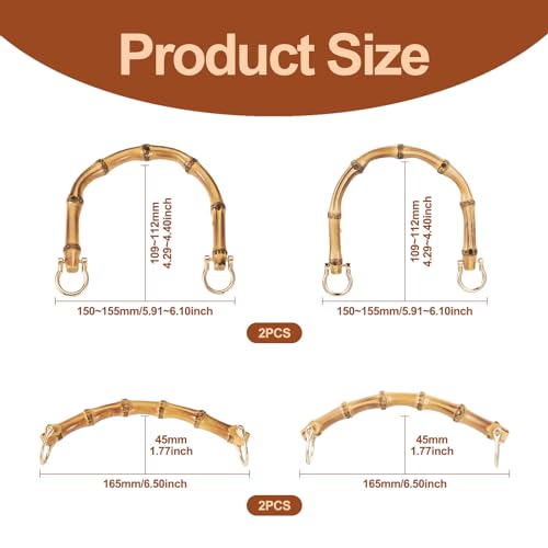 4 st. Bamboe handgrepen 2 Style U Vorm Real Bamboo handtas handtas handgreep met gesp doe-het-zelven Handgemaakte handgreep Vervanging hardware