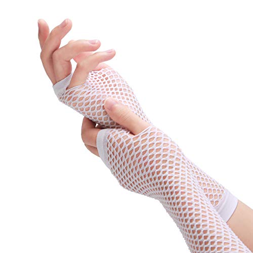 Lange Visnet handschoenen voor 80s kostuum avond partij leveringen 3