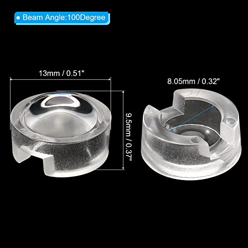 13 mm LED Convex Lens, 15 stuks, 100 graden Straalhoek, Acryl LED, Optic, Convex, Convex condensator Lens voor 1W, 3W, LED, Infrarood kralen, Transparant