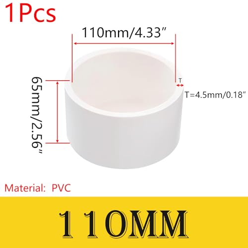 1 stuk PVC pipe caps 110 mm, afvoerbuis eindkap dop plastic pluggen