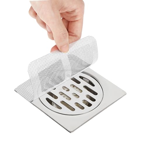 30 st. Afvoerhaarvanger wegwerpbaar Zelfklevende Drain Haardouche Drain Mesh Stickers Badkamer Haarvanger Hoes voor Badkuip Keuken Roze Menselijk Huisdier Haar (10 x 10 cm)