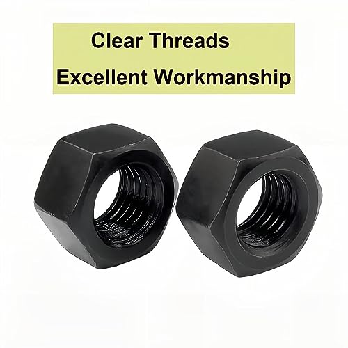 20 stuks Hex Noten M6, Black Carbon Steel Nuts, Nut Fastener voor de bouw en industriële bevestigingsmiddelen