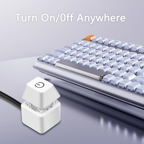 Desktop Computer Power Switch Externe Remote Start Computer Moederbord Aan/uit Schakelknop Uitbreiding 1.8M/5.9FT Cord met LED Light-White