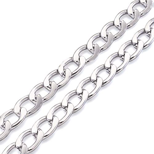 16.4Ft Aluminium Curb kettingen Zilver Vergulde ongelaste Cross Metalen armbanden Kettingen Twist Link Kettingen 13x9mm voor sieraden maken