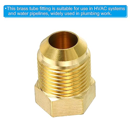 Man 1/2" messing Seal Cap 5 Pack SAE Torch Tube Fitting 45 Degree Hex Pipe Fittings voor Airconditioning Koeling 4