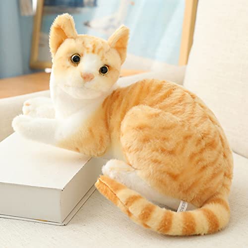 Knuffeldier kat leven als 30 cm Simulatie kort haar schattig kat pop fluffy pluche Kitten Liegen pluche speelgoed Real Siamese kat pluche dier pluche speelgoed voor kinderen vrouwen 5