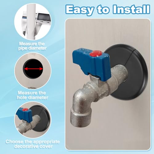 Wand Split Flange 34.5mm, ABS Ronde Zelfklevende Rosette Plaat Gesp, Hookah Cover voor Keuken, Badkamer, Arm, Pipe Faucet, Decoratie, Goud 4