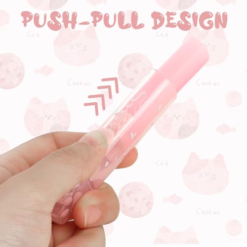 4 stuks Schuifbare wimpers, schattige kat Paws, Kawaii Intrekbare wimpers voor kinderen, schoolbenodigdheden en kantoor, Clean Wipe Wiser 5