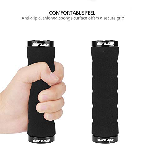 Fiets handgrepen, zachte schuimgrips, anti-slip sponge, afsluitbaar ontwerp voor mountainbike, roadbike, fietsen (zwart) 4