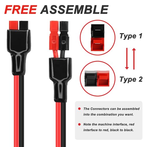 45A Connector aan Ring Terminal Kabel, 10AWG Dual Positive/Negative ATC Style Fuse Holder, Solar Power Wire met O-Ring en 45A Plug voor auto's (60cm/2FT) 5
