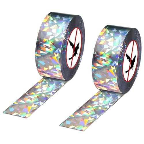 2 Rolls Vogelafstotende vogelband 2,2 cm x 80 m Vogelverschrikker Reflectieve Vogelafstotende Vogel Afstotende Vogel Bescherming voor Tuin, Tuin en Fruit Planten