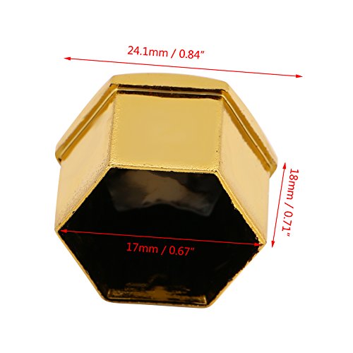 20Stuks Universal Wheel Tire Hub Covers Lug Nut Bolt Cap Covers Nut Protector Cap Gold 17mm 3