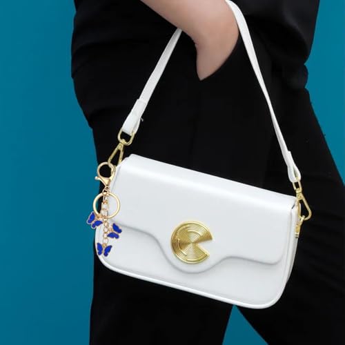 Butterfly Charm, Enamel Keychain Leuke vlinder hanger sleutelhanger tas accessoires Auto Ring Hanger voor Handbag Keys, Blauw 5