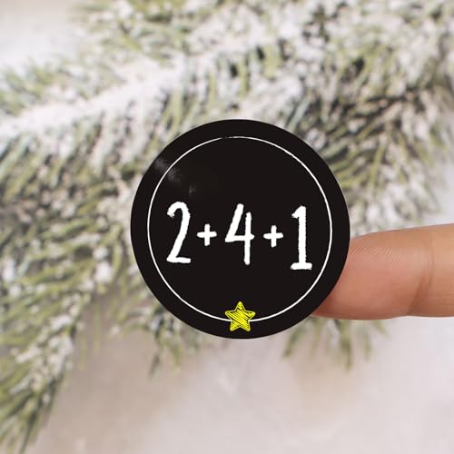 Advent Kalender met 2 vellen en nummers 1-24 Ronde Zwarte Decoratie Kerstcadeau doos DIY Kits 4