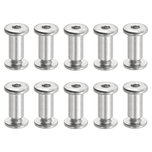 Chicago Hex Head Schroeven 20 Sets M6 x 15mm Hex Head Schroeven met Impact Nut voor meubels Reparatie Albums Lederen Fotoband Zilver