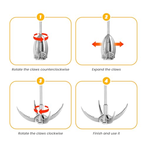 Grijphaak Roestvrij staal Vouwbare claws Non-slip Rock Klimmen Klauw klimmen apparatuur voor klimmen avontuur overleven 5