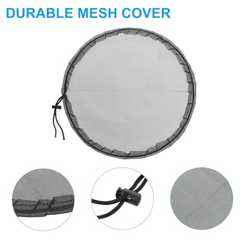 13.7 Inch IBC Lid Filter Mesh Cover Polyester IBC Tote Cover voor 275 Gallon Regenwater Tank, zwart 3