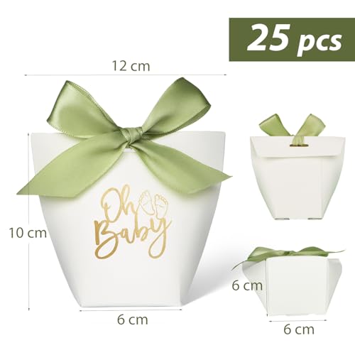 Pack van 25 Candy Boxes, Geboorte, Doop, Oh Baby met Ribbons, Gift for Birth, Doop, Baby Douche, Kinderen