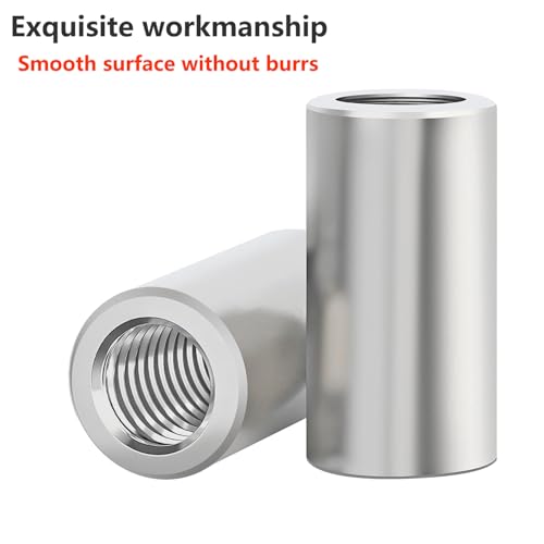 Verpakking van 20 ronde stud Nuts, Roestvrij staal 304, draadstaaf vrouwelijk, M4 x 8 x 8 mm lengte, voor Bolts 3