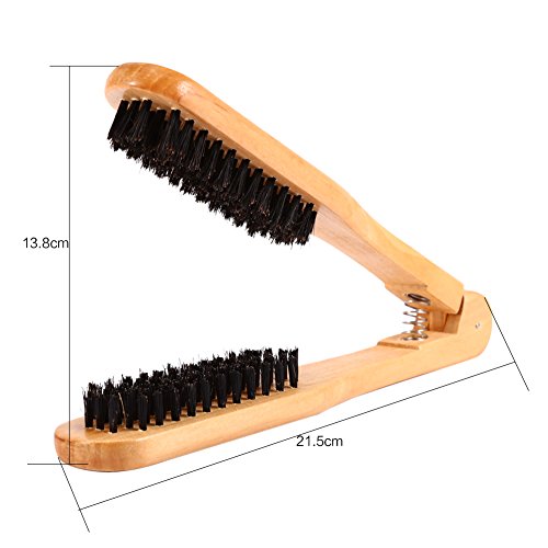 Barber Comb Double,Brush Lip Brush Penselen,Wooden Antistatisch Haar Straightener Gereedschap 3